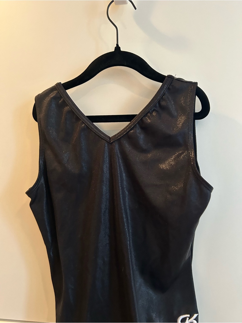 GK Black Shiny Gymnastics Leotard -Size CM - Picture 4 of 7